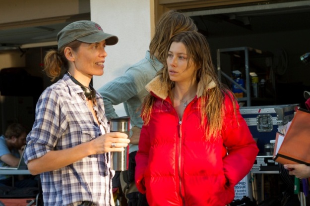 Inaugural Coffee with Creatives interviewee Diane Bell, on the set of her film Bleeding Heart, with Jessica Biel.